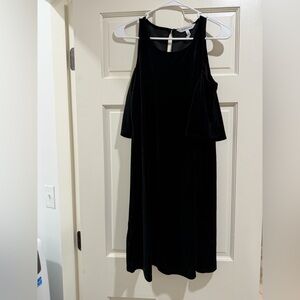 BCBGeneration Black Velvet Cold-Shoulder Dress